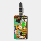 犬遊トランプのポーカー ラゲッジタグ (正面縦)