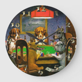 犬遊トランプのポーカー ラージ壁時計