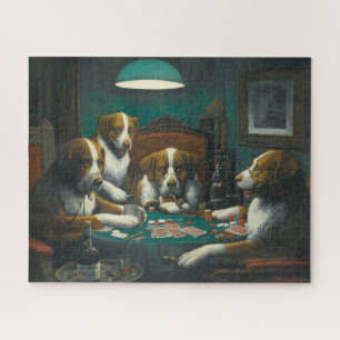 犬遊トランプのポーカー(動物カードゲーム) ジグソーパズル