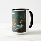 犬遊トランプのポーカー（動物カードゲーム） マグカップ (正面右)