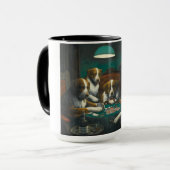 犬遊トランプのポーカー（動物カードゲーム） マグカップ (正面左)