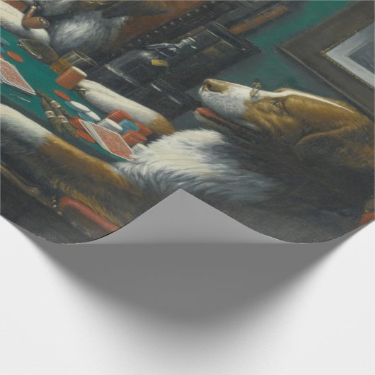 犬遊トランプのポーカー(動物カードゲーム) ラッピングペーパー (角)