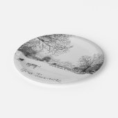 犬遊雪景色 ペーパープレート (アングル)