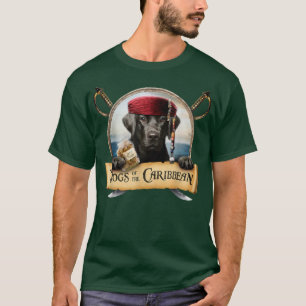 犬達のカリブの – かわいい黒ラブラドール海賊 Tシャツ