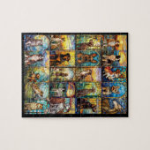 犬違うの品種ステンドグラス様式 ジグソーパズル (横)