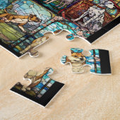 犬違うの品種ステンドグラス様式 ジグソーパズル (側面)