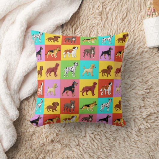 犬違う種 クッション (ブランケット)