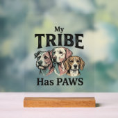 犬部族にはビンテージの足跡のデザインがある_1 アクリルサイン (ニュートラル)