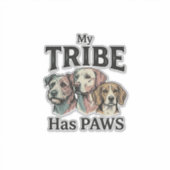 犬部族にはビンテージの足跡のデザインがある_1 シール (正面)