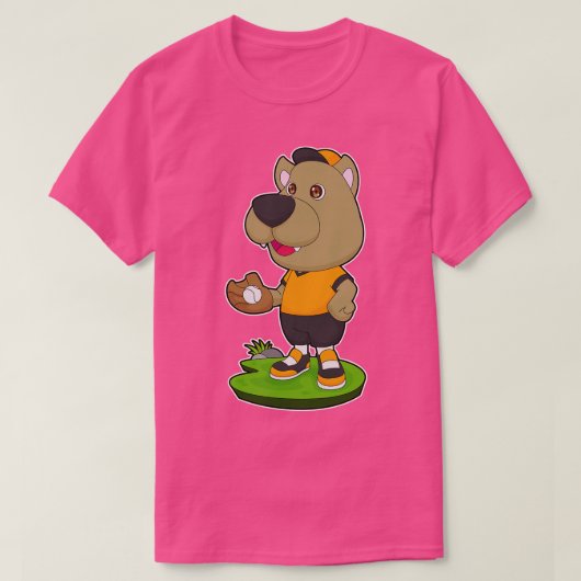 犬野球グローブ Tシャツ (デザイン正面)