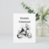 犬間抜けのサンキューカード、犬カスタムからの ポストカード (スタンド正面)