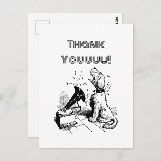 犬間抜けのサンキューカード、犬カスタムからの ポストカード (正面/裏面)