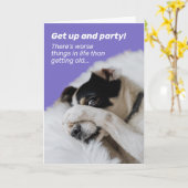 犬隠し顔-もっと悪いことがある誕生日 カード (黄色い花)