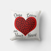 犬離れのポーププリントあなたのハート装飾用クッション クッション (正面)