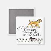 犬離れの足跡がハート マグネット (正面/裏面)