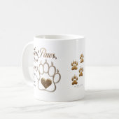 犬静かの恋人金ゴールドポープリント コーヒーマグカップ (正面左)