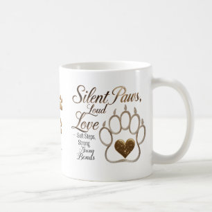 犬静かの恋人金ゴールドポープリント コーヒーマグカップ