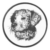 犬頭のスケッチ アイスホッケーパック (正面)