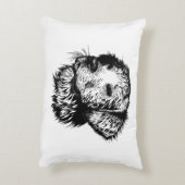 犬頭のスケッチ アクセントクッション (裏面(縦))