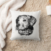 犬頭のスケッチ クッション (ブランケット)