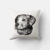 犬頭のスケッチ クッション (裏面)