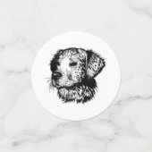 犬頭のスケッチ コンフェッティ (スモール正面)