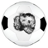 犬頭のスケッチ サッカーボール (回転)