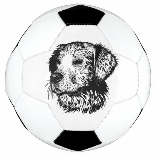 犬頭のスケッチ サッカーボール (正面)