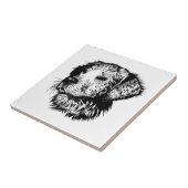 犬頭のスケッチ タイル (側面)