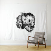 犬頭のスケッチ タペストリー (インサイチュ(横))