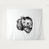 犬頭のスケッチ タペストリー (正面(横))