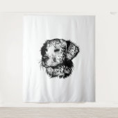 犬頭のスケッチ タペストリー (正面)
