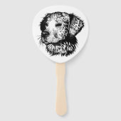 犬頭のスケッチ ハンドファン (正面)