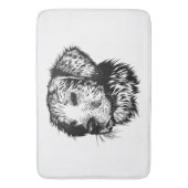 犬頭のスケッチ バスマット (正面縦)