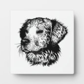 犬頭のスケッチ フォトプラーク (正面)