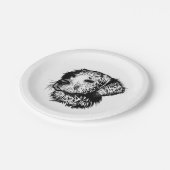 犬頭のスケッチ ペーパープレート (アングル)