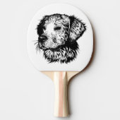 犬頭のスケッチ 卓球ラケット (裏面)