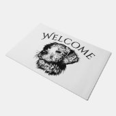 犬頭スケッチへようこそ ドアマット (アングル)