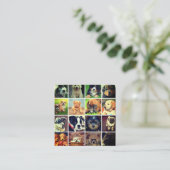 犬顔コラージュドッグウォーカートレーナーとシッター スクエア名刺 (スタンド正面)