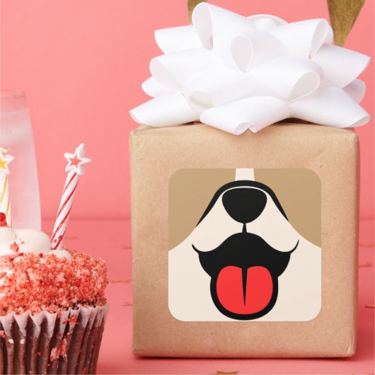 犬顔 スクエアシール (パーティー)