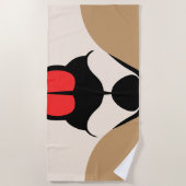 犬顔 ビーチタオル (正面)