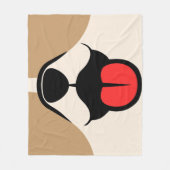 犬顔 フリースブランケット (正面)