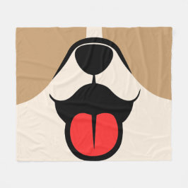 犬顔 フリースブランケット