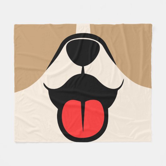 犬顔 フリースブランケット (正面(横))