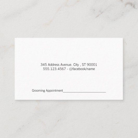 犬風呂とグルーミング具 予約カード (裏面)