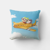 犬飛んでいるとの冒険 クッション (正面)