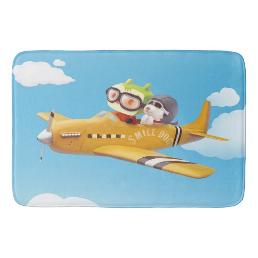 犬飛んでいるとの冒険 バスマット (正面)