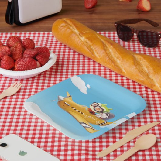 犬飛んでいるとの冒険 ペーパープレート (ピクニック)