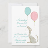 犬飛んでいると鳥 – 子供誕生日招待状 招待状 (裏面)