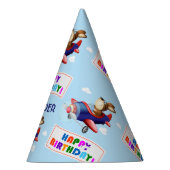 犬飛んでいる飛行機の誕生日パーティーハット パーティーハット (右)